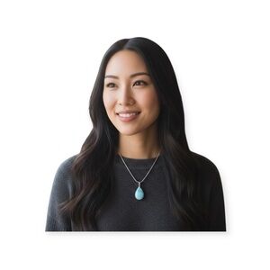 new Larimar ☀︎︎ Crystal Briolette Teardrop Stone Necklace ☀︎︎ Sterling Silver